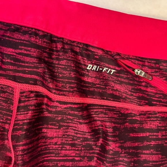 Nike Dri Fit Just Do It pink space dye cropped leggings Sz-M P11 - Picture 5 of 9